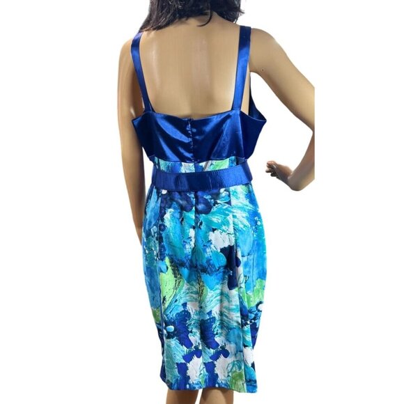 (5 for $25) Roulette Mixed Media Sleeveless Belted Dress size 12 - Picture 4 of 5